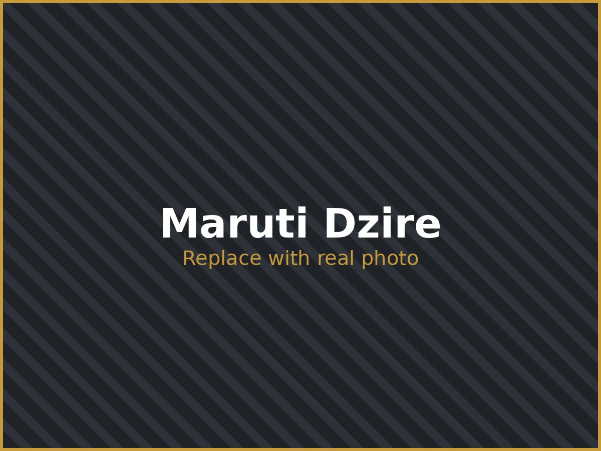 Maruti Dzire sedan used for airport and city transfers
