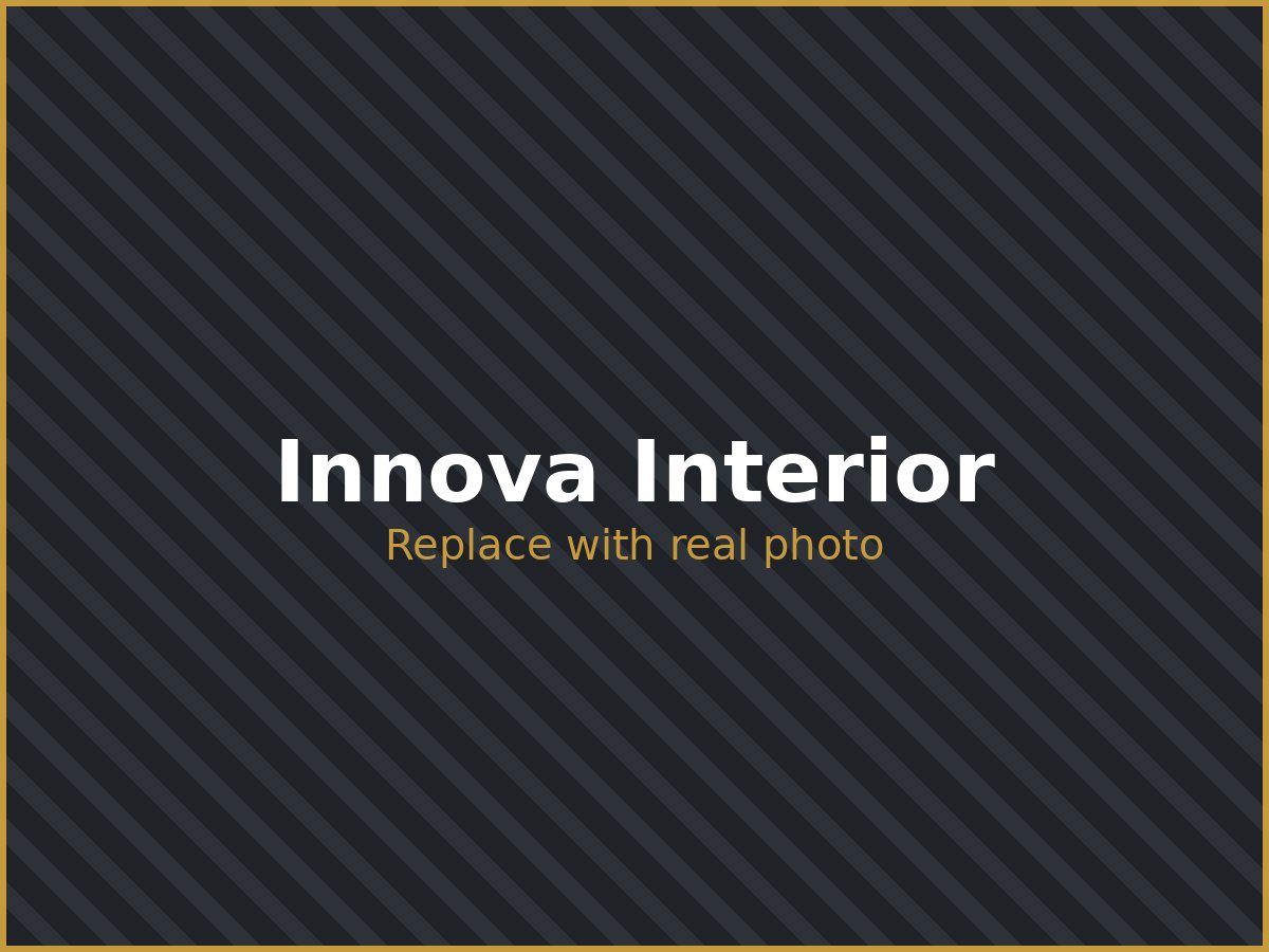 Interior of a Shiv Shakti Travels Toyota Innova